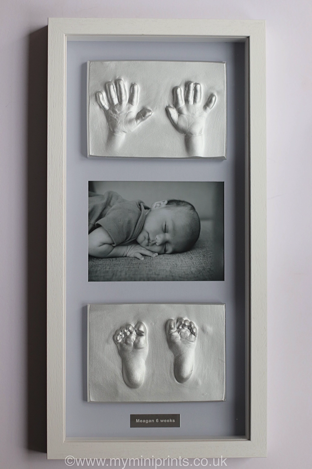 Silvered hand and feet impressions